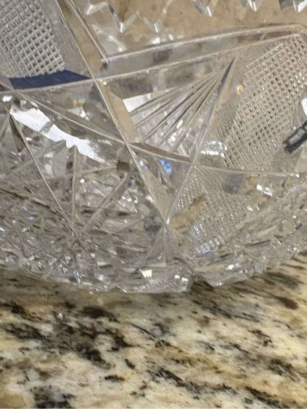 Clear Cut Glass Decorative Bowl - Elegant Crystal-Style Accent